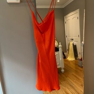 Zara Vibrant Orange Backless Dress